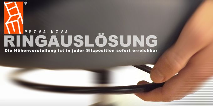 Die Höhenverstellung ist in jeder Sitzposition für beide Hände sofort erreichbar.